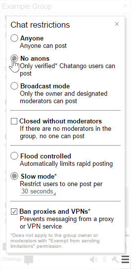 Chatango - Help - group chat owner